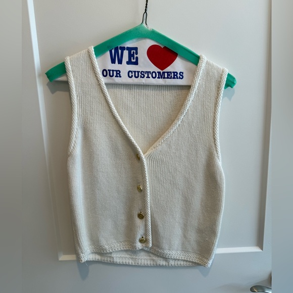 Abercrombie & Fitch Tops - Abercrombie & Fitch Cream Button-Down Knit Top